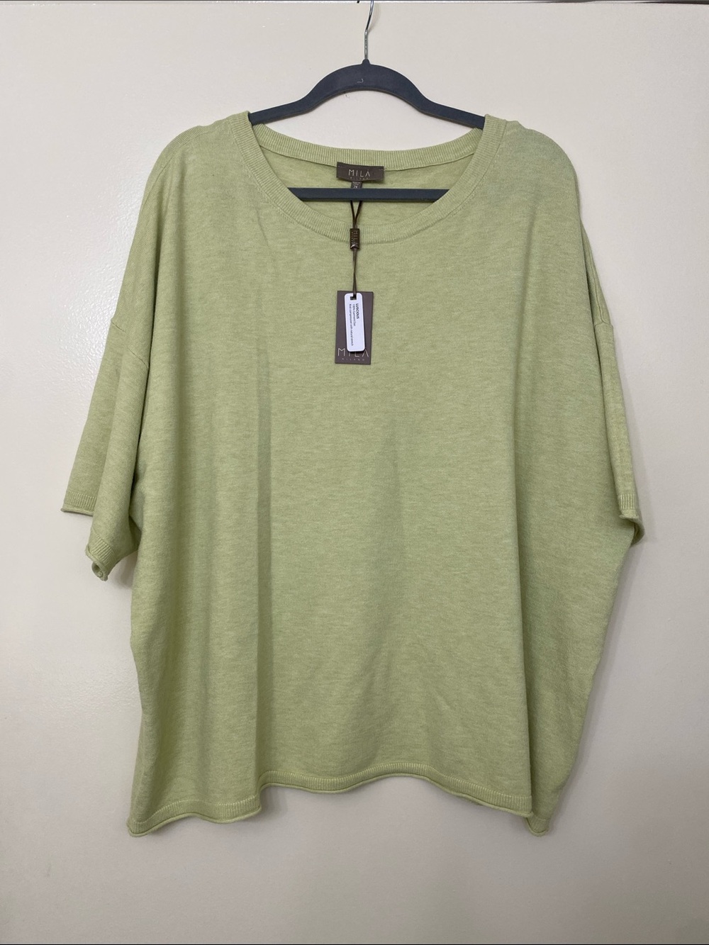 Light Olive Green Oversized Women's Tunic Top